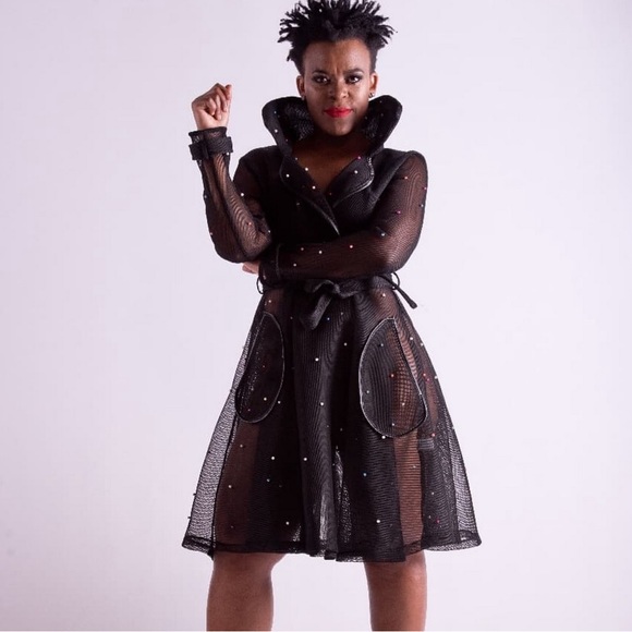 SETTLE DOWN | Women’s NWOT Black Mesh Trench-coat Dress Size M - Picture 1 of 8